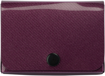 Burgundy Metallic Plastic Business Card Case - 20 Card Capacity