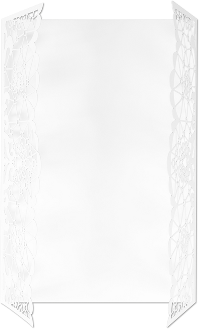 White Scalloped Lace Laser Cut Gatefold Invitations (5 x 7 1/4)