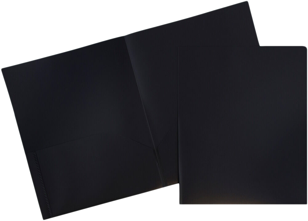 Black 9 x 12 Plastic Pop Folders