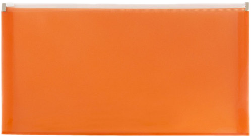 Bright Orange #10 Business Plastic Envelopes (4 1/8 x 9 1/2) with Zip Closure