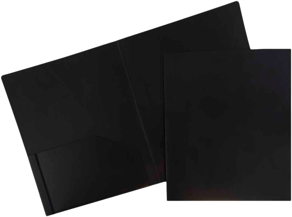 Black 9 x 12 Plastic Heavy Duty Folders