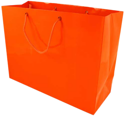 Orange Large Glossy Horizontal Gift Bags (13 x 10 x 5)