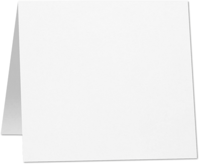 Brilliant White 100% Cotton 100lb 5 x 5 Square Foldover Cards
