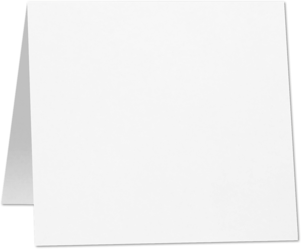 Brilliant White 100% Cotton 100lb 5 x 5 Square Foldover Cards