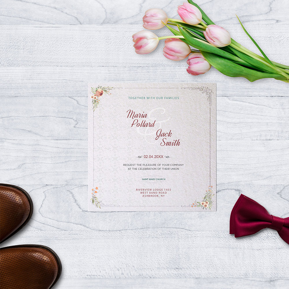 Crystal White Metallic 100lb 5 x 5 Square Foldover Cards