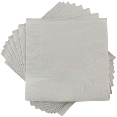 Black and Silver Party Tableware Kit (Small and Medium Plastic Plates, Lunch and Beverage Napkins, Plastic Cups, and Plastic Tablecovers) - 160 Pack