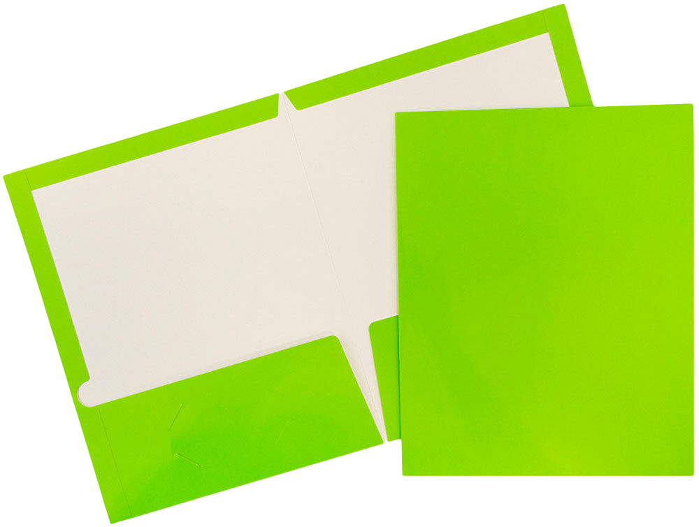 Glossy Lime Green 9 x 12 Standard Folders