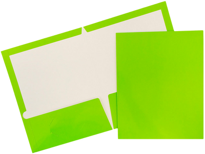 Glossy Lime Green 9 x 12 Standard Folders