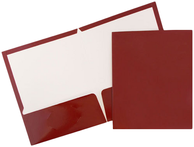 Glossy Red Maroon 9 x 12 Standard Folders
