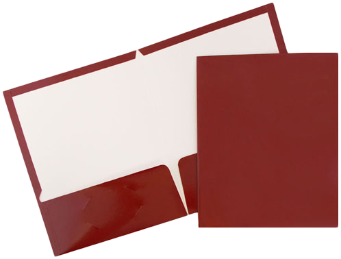 Glossy Red Maroon 9 x 12 Standard Folders