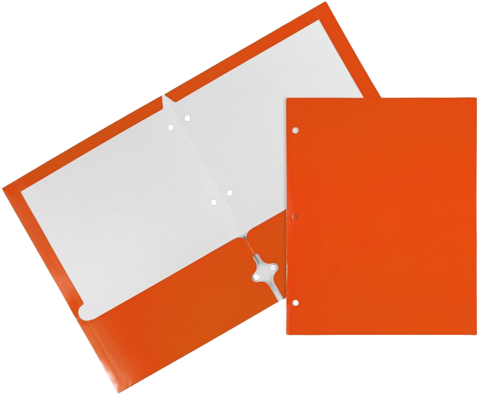 Glossy Orange 9 x 12 3 Hole Punch Folders