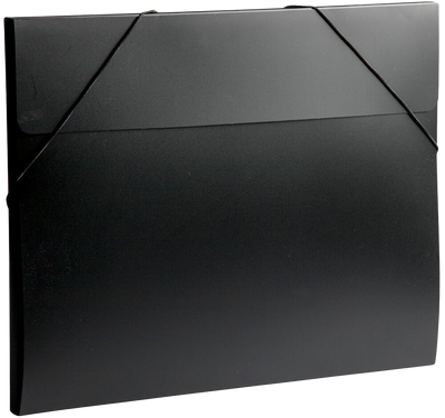 Black 11 x 15 x 1/2 Plastic Portfolios with Elastic