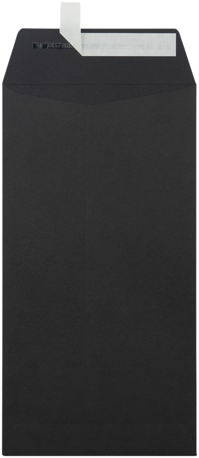 Smooth Midnight Black 32lb 6 x 11 1/2 Policy Envelopes with Peel & Seal