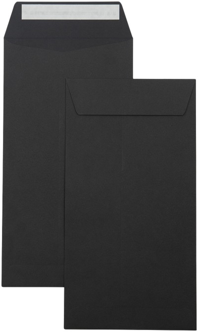 Smooth Midnight Black 32lb 6 x 11 1/2 Policy Envelopes with Peel & Seal