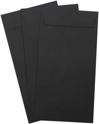 Smooth Midnight Black 32lb 6 x 11 1/2 Policy Envelopes with Peel & Seal