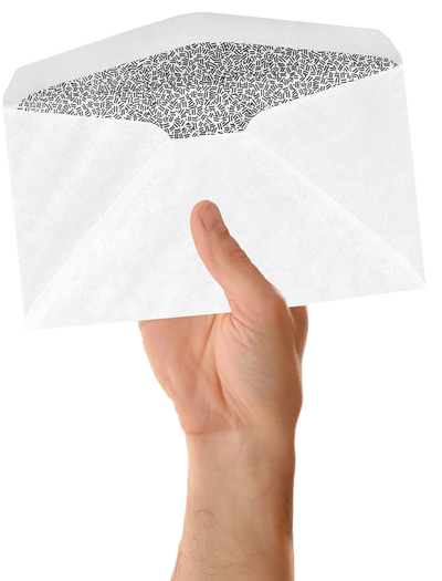 White with Security Tint 24lb #6 3/4 Regular Envelopes (3 5/8 x 6 1/2)
