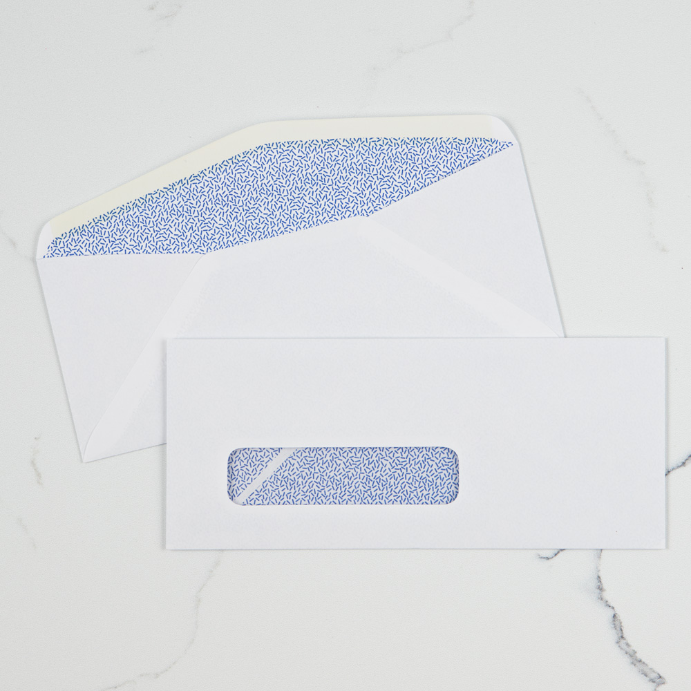 White with Security Tint 24lb #8 5/8 Window Envelopes (3 5/8 x 8 3/4)