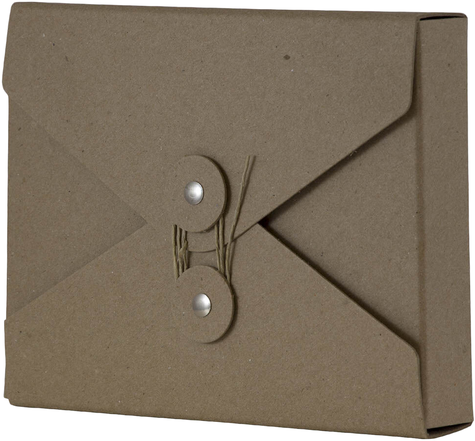 Natural Brown Kraft Small 5 1/4 x 6 3/4 x 1 Button and String Portfolios