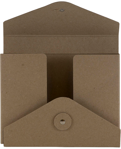 Natural Brown Kraft Small 5 1/4 x 6 3/4 x 1 Button and String Portfolios