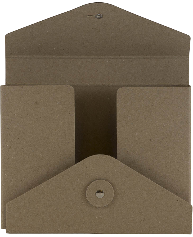 Natural Brown Kraft Small 5 1/4 x 6 3/4 x 1 Button and String Portfolios