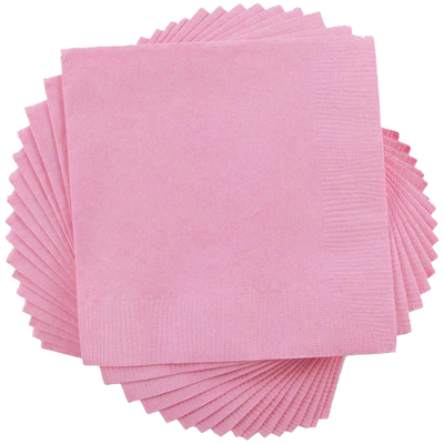 Baby Pink 5 x 5 3-Ply Beverage Napkins