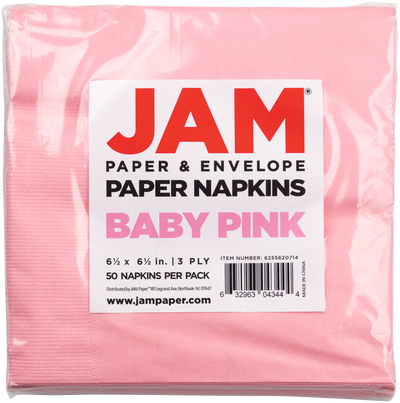 Baby Pink 6 1/2 x 6 1/2 3-Ply Lunch Napkins
