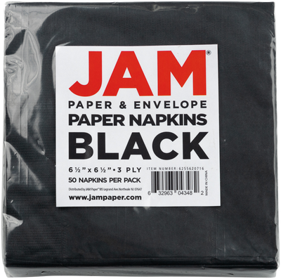 Black 6 1/2 x 6 1/2 3-Ply Lunch Napkins
