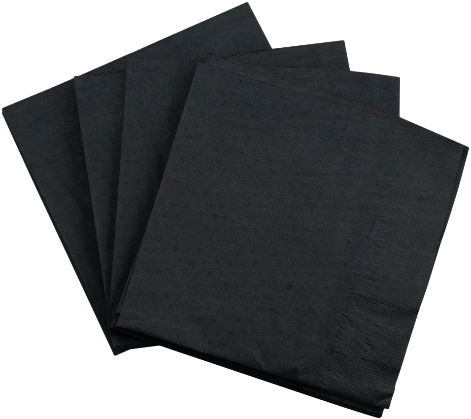 Black 6 1/2 x 6 1/2 3-Ply Lunch Napkins