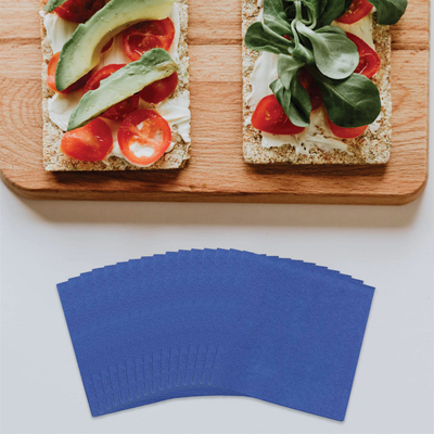 Blue 6 1/2 x 6 1/2 3-Ply Lunch Napkins