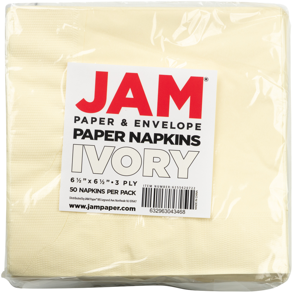 Ivory 6 1/2 x 6 1/2 3-Ply Lunch Napkins