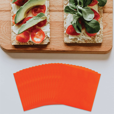 Orange 6 1/2 x 6 1/2 3-Ply Lunch Napkins
