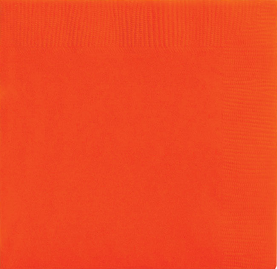 Orange 6 1/2 x 6 1/2 3-Ply Lunch Napkins