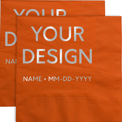 Orange 6 1/2 x 6 1/2 3-Ply Lunch Napkins