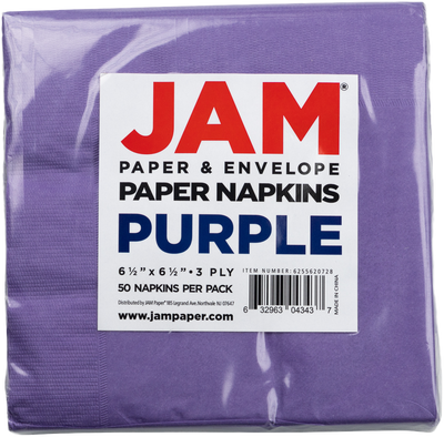 Purple 6 1/2 x 6 1/2 3-Ply Lunch Napkins