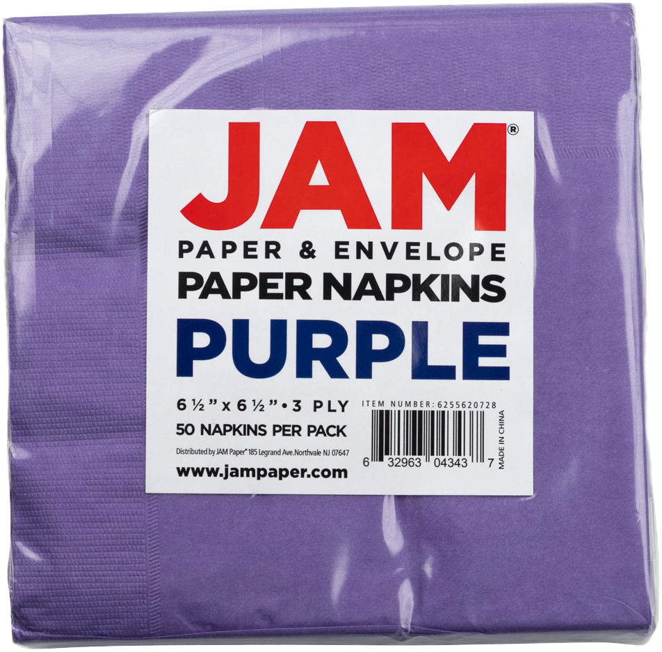 Purple 6 1/2 x 6 1/2 3-Ply Lunch Napkins