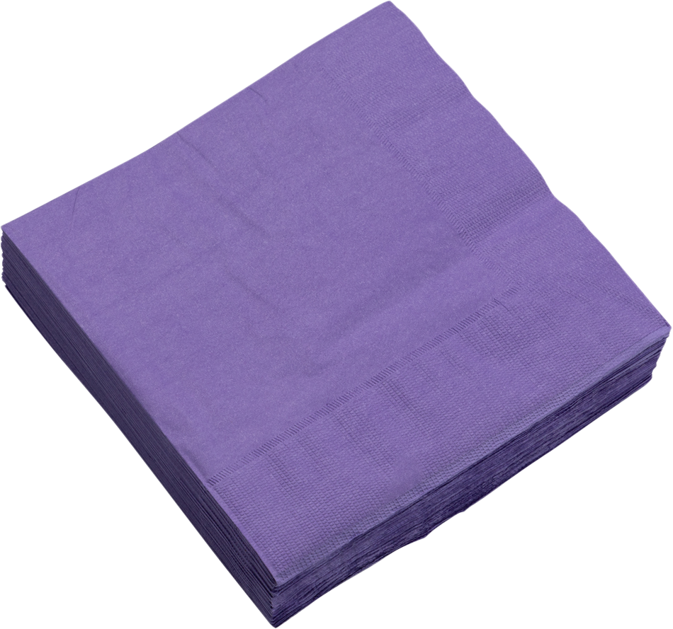 Purple 6 1/2 x 6 1/2 3-Ply Lunch Napkins