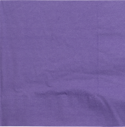 Purple 6 1/2 x 6 1/2 3-Ply Lunch Napkins