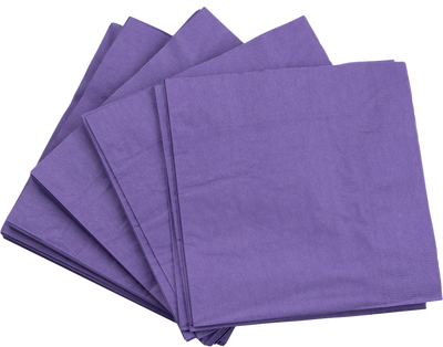 Purple 6 1/2 x 6 1/2 3-Ply Lunch Napkins