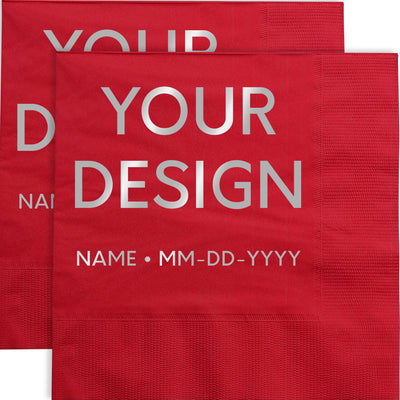 Red 6 1/2 x 6 1/2 3-Ply Lunch Napkins