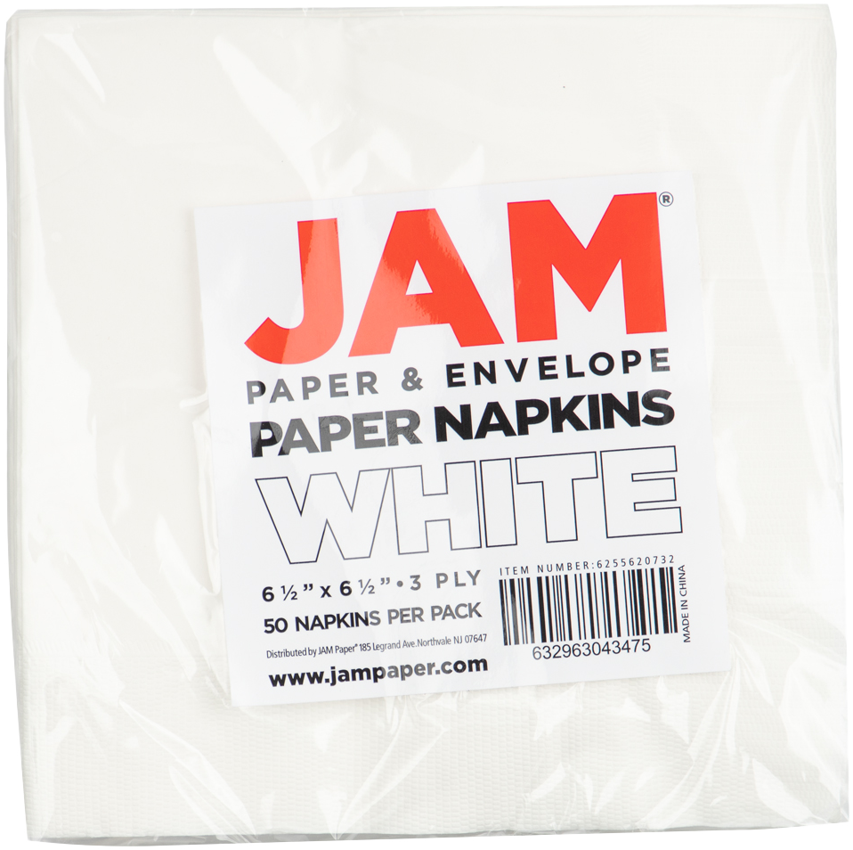 White 6 1/2 x 6 1/2 3-Ply Lunch Napkins