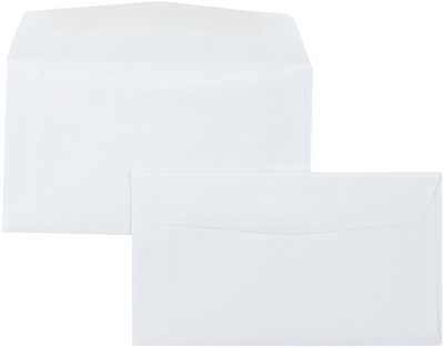 White 24lb #6 3/4 Regular Envelopes (3 5/8 x 6 1/2) with Press Stick™