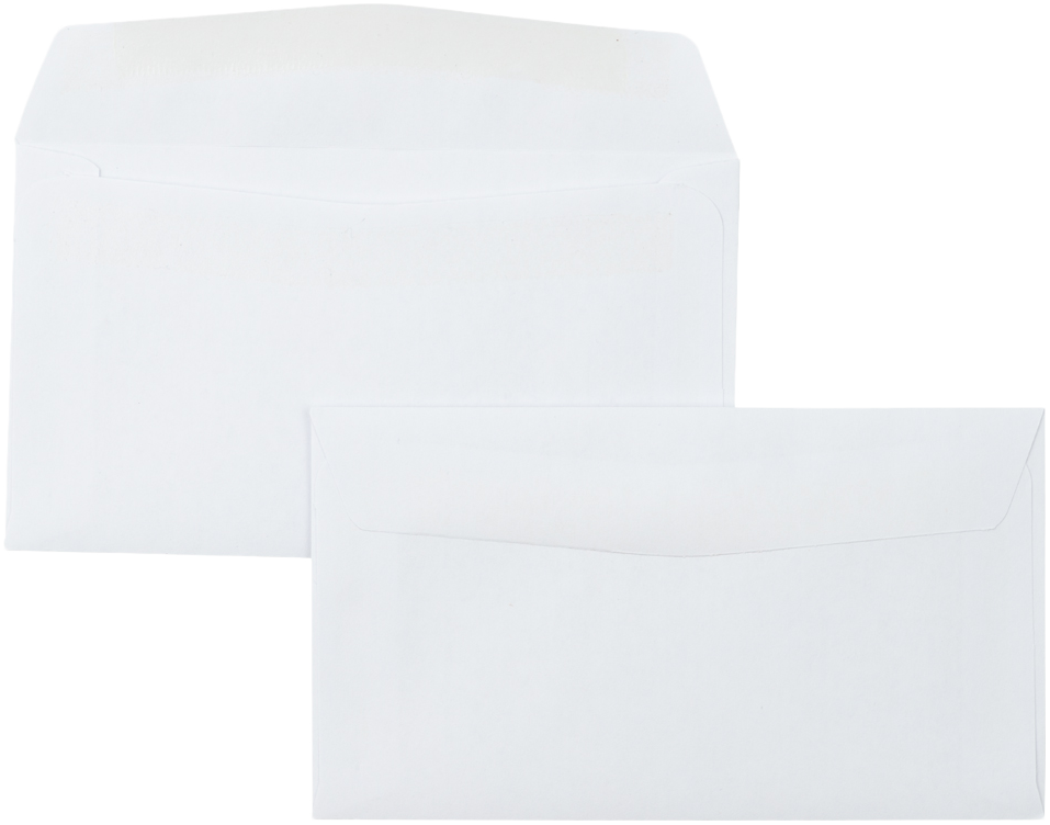 White 24lb #6 3/4 Regular Envelopes (3 5/8 x 6 1/2) with Press Stick™