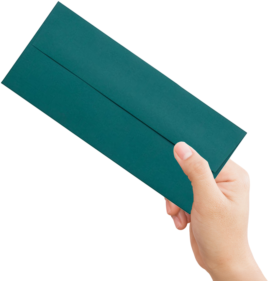 Teal Blue 32lb #10 Square Flap Envelopes (4 1/8 x 9 1/2)