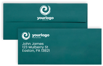 Teal Blue 32lb #10 Square Flap Envelopes (4 1/8 x 9 1/2)