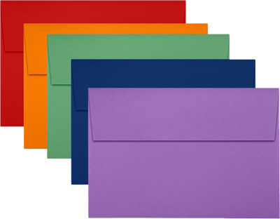 Assorted Darks 28lb A8 Invitation Envelopes (5 1/2 x 8 1/8) - 125 Pack