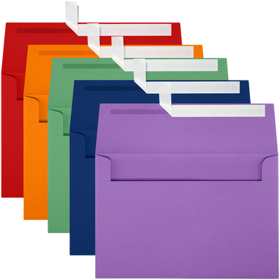 Assorted Darks 28lb A8 Invitation Envelopes (5 1/2 x 8 1/8) - 125 Pack