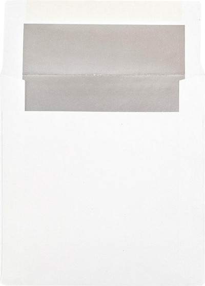 White with Silver Foil Lining 24lb 6 x 6 Square Envelopes
