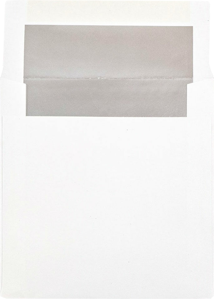 White with Silver Foil Lining 24lb 6 x 6 Square Envelopes