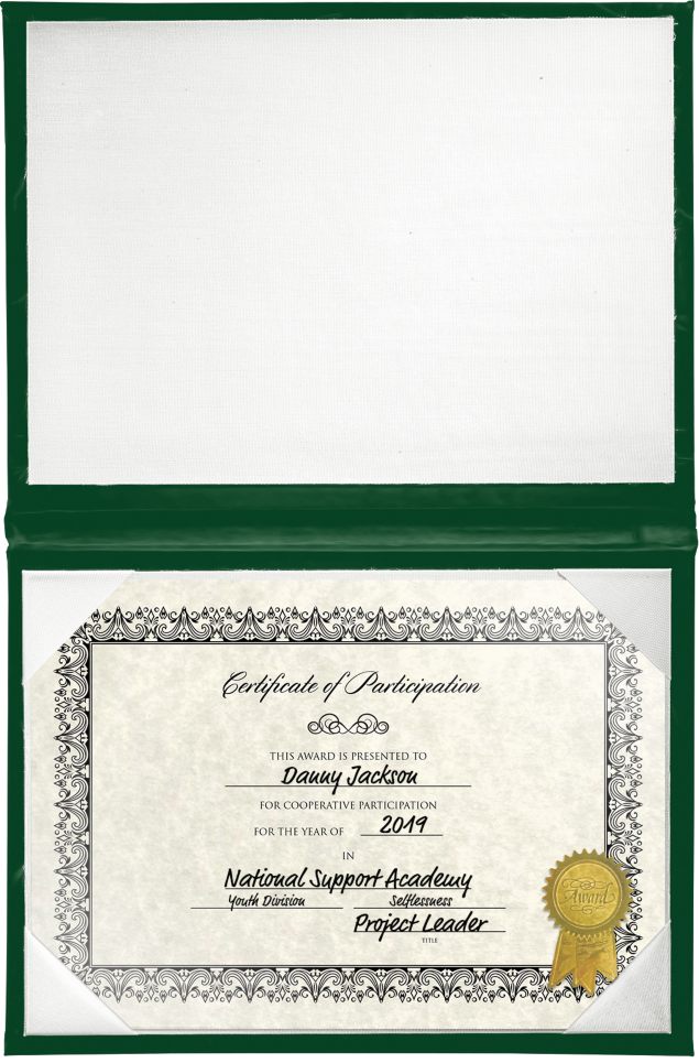 10 1/2 x 13 1/2 Landscape Padded Diploma Covers (Holds 10 x 13 Document) - Green