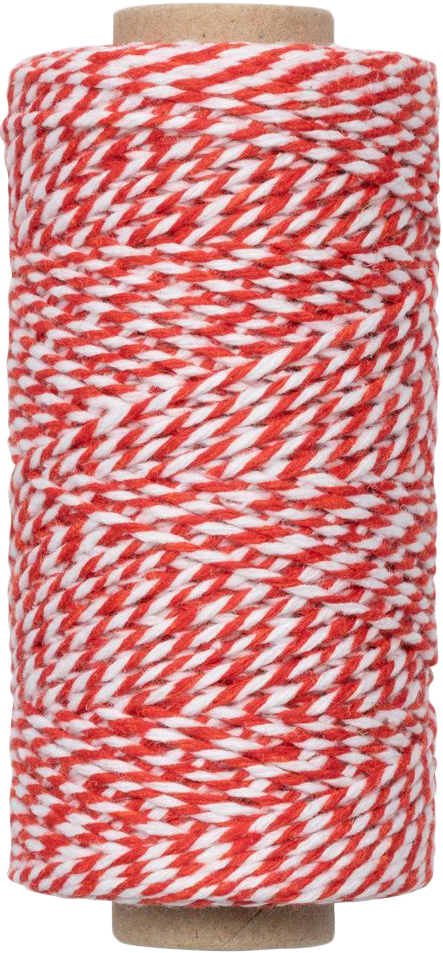 Red and White 100 Yards Bakers Twine Ribbon